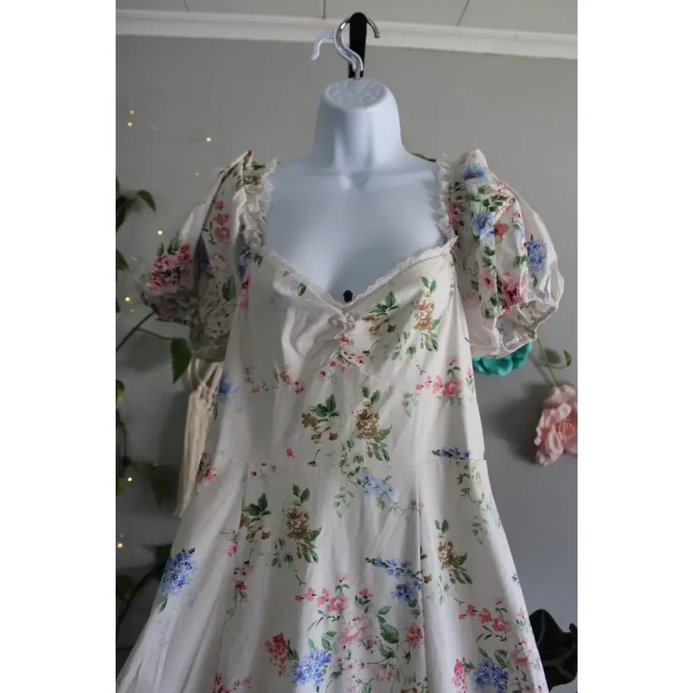 Altar’d State Floral Puff Sleeve Maxi Dress Size Small msrp 99 - Picture 11 of 16